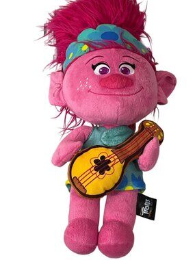 Trolls Poppy World Tour 14” Plush Doll Pink Guitar Stuffed Animal